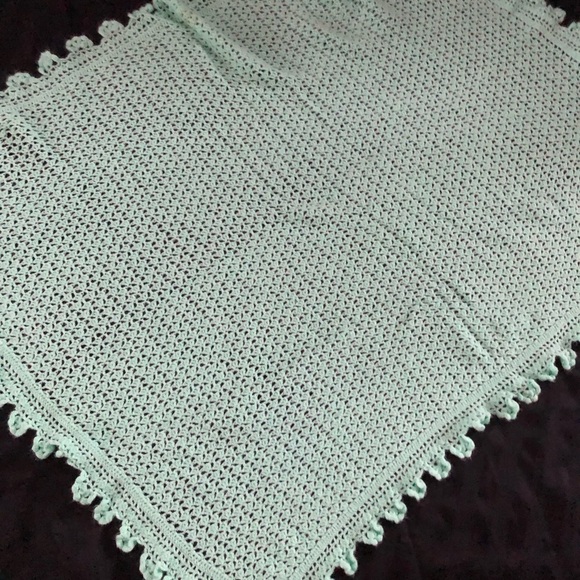 Mint Green Crocheted Blanket - Picture 8 of 8